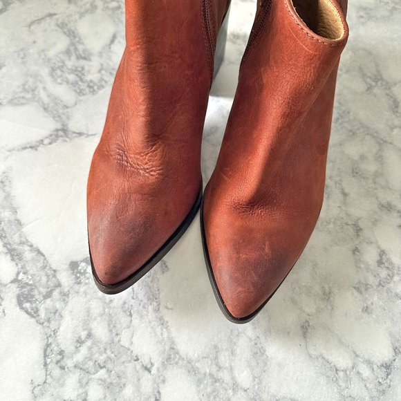 Matisse Victory Brick Leather Pointed Toe Booties - Picture 7 of 12